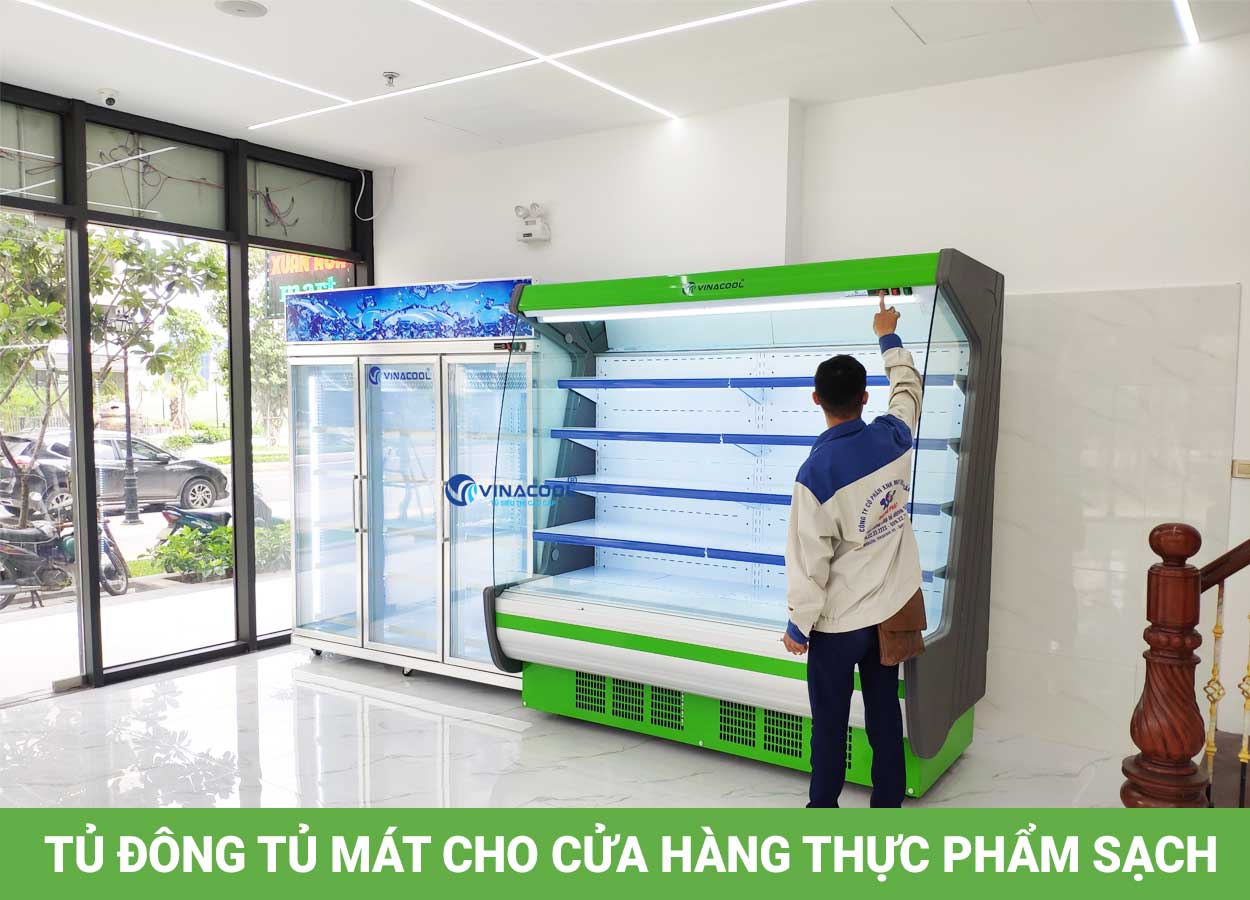 tủ mát cho cửa hàng thực phẩm sạch