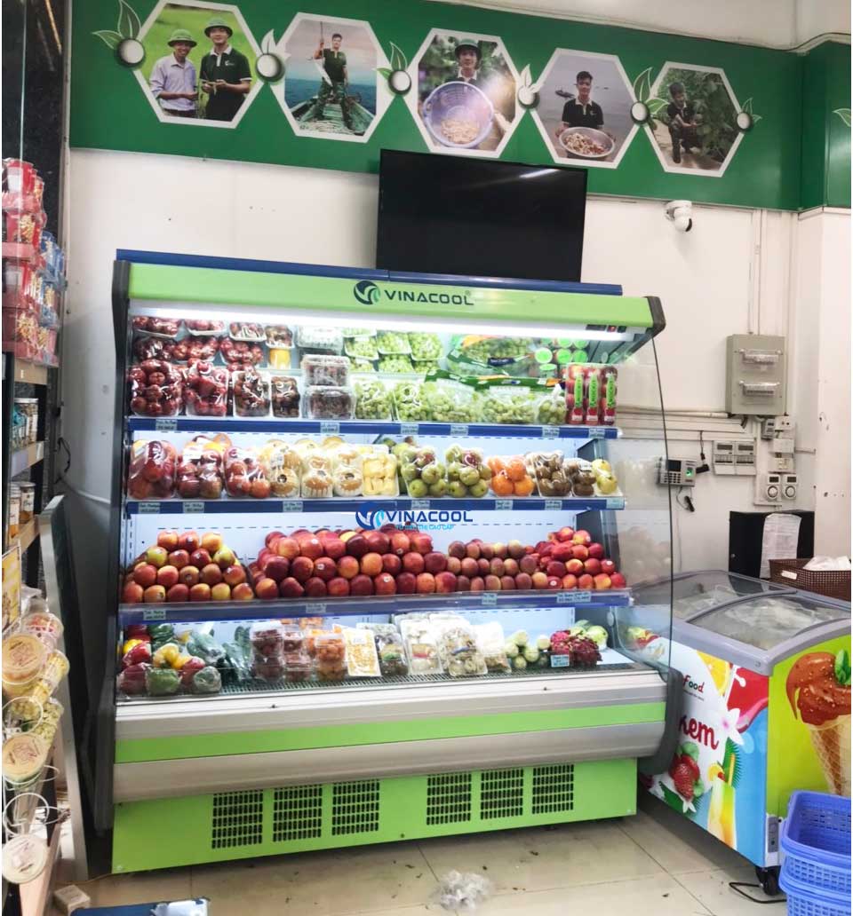 tủ để trái cây dài 2m cong xanh