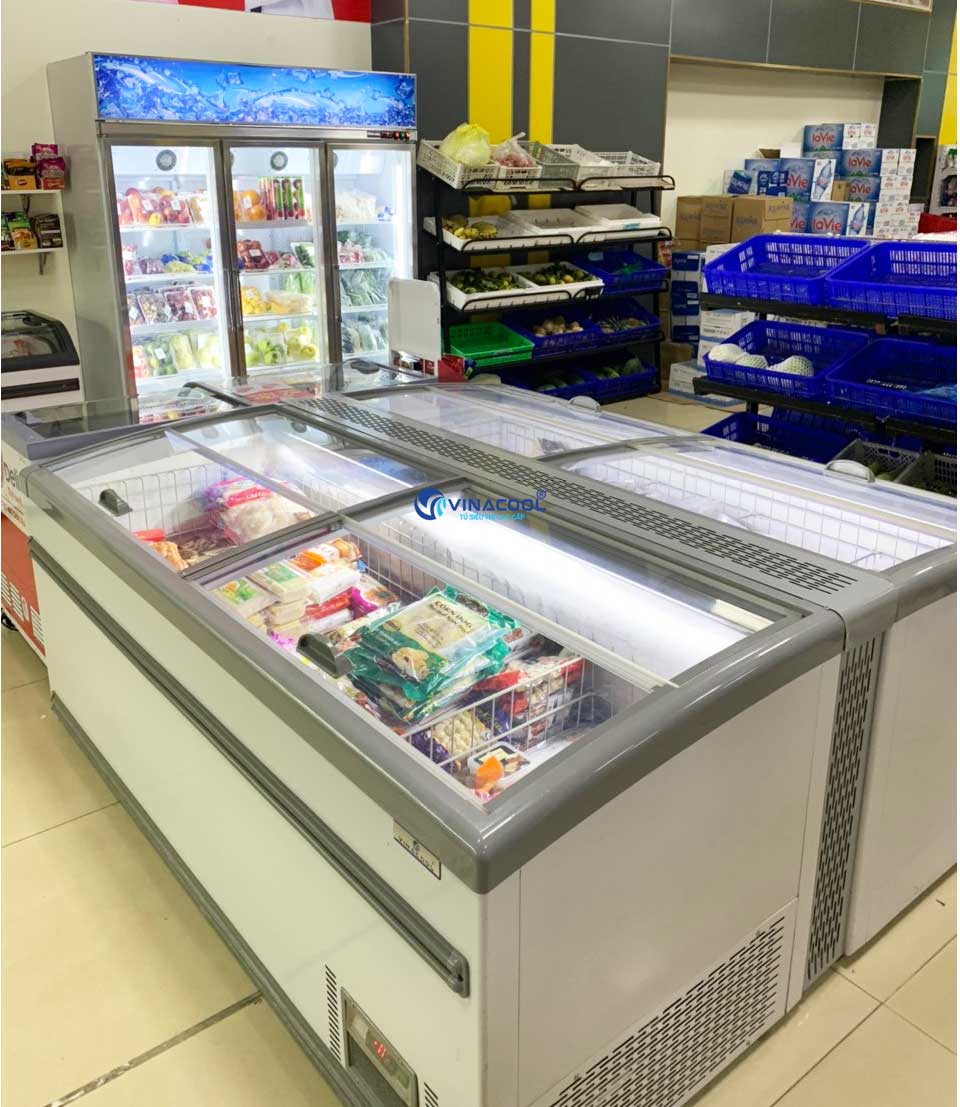 tủ đông trưng bày thực phẩm dài 2m1