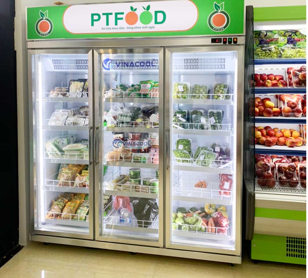 tủ bảo quản thực phẩm 3 cánh kính