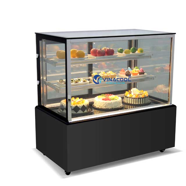 Tủ bảo quản bánh sinh nhật kính vuông 3 tầng Vinacool