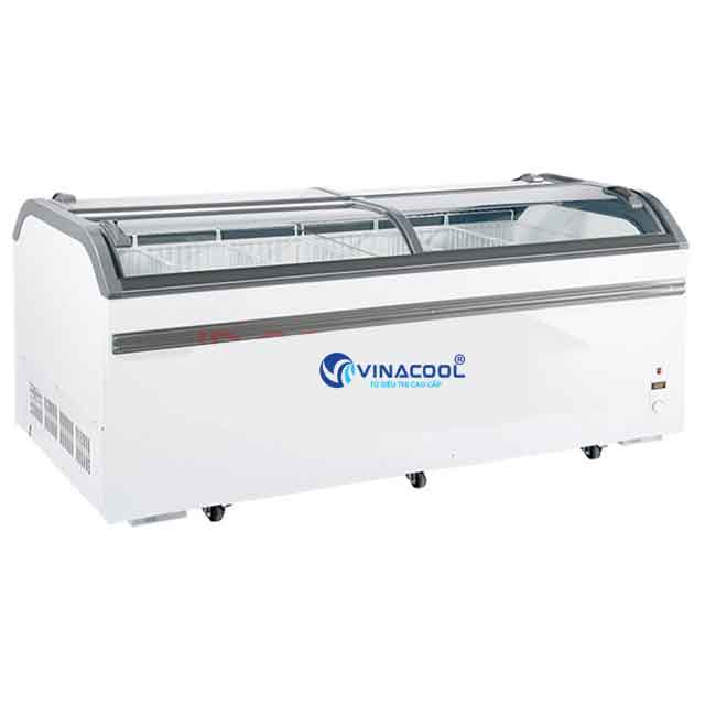 Tủ đông trưng bày thực phẩm cong đôi dài 2m Vinacool