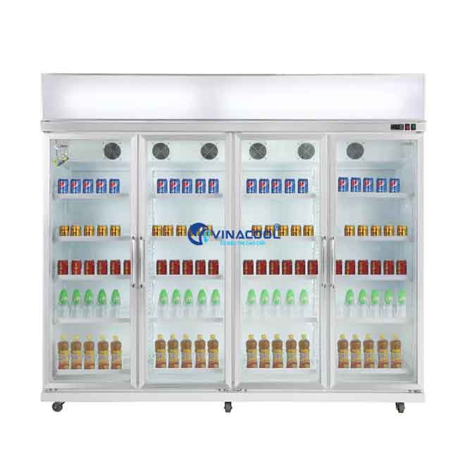Tủ mát 4 cánh kính có sấy Vinacool