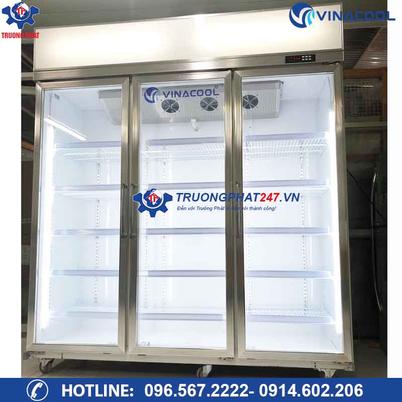 Tủ mát 3 cánh kính trưng bày trái cây, nước ngọt Vinacool LG-186