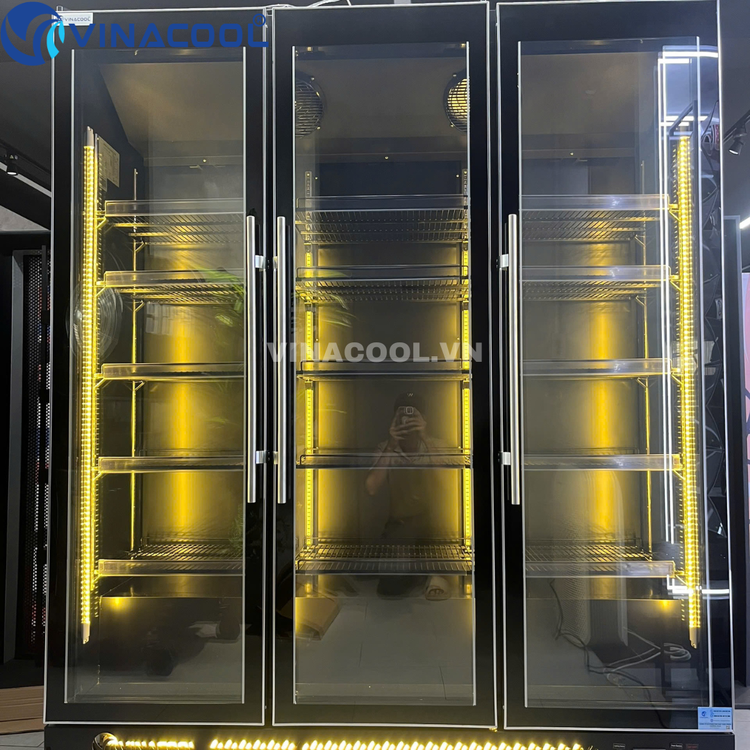 tủ mát cánh kính siêu thị